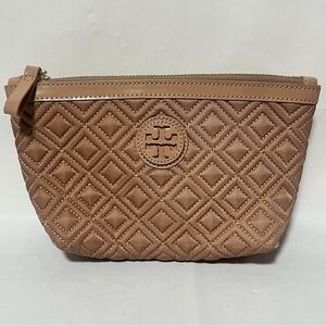 Tory Burch small Ariana slouchy quilted cosmetic  case BlushBlush New with tags